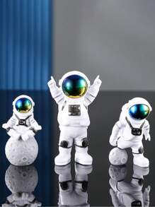 Astronaut Model Figurine Set, Home Decor Craft Desk Ornament, Spacecraft Spaceman Toy, Birthday Gift