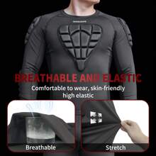 Camiseta de armadura para motociclismo de hombres WOSAWE, transpirable, elástica, con protección de impacto EVA y almohadillas suaves