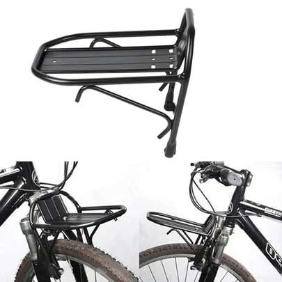 Portaequipajes delantero de bicicleta de ciclismo de carretera MTB de aleación de aluminio, bolsa de equipaje, soporte de portaequipajes para piezas de bicicleta