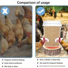 4pcs.Chicken And Duck Feeder, Poultry Feeder, Can Be Installed With Perforated Water Buckets For Easy And Simple Chicken Feeding, Gravity Feeder