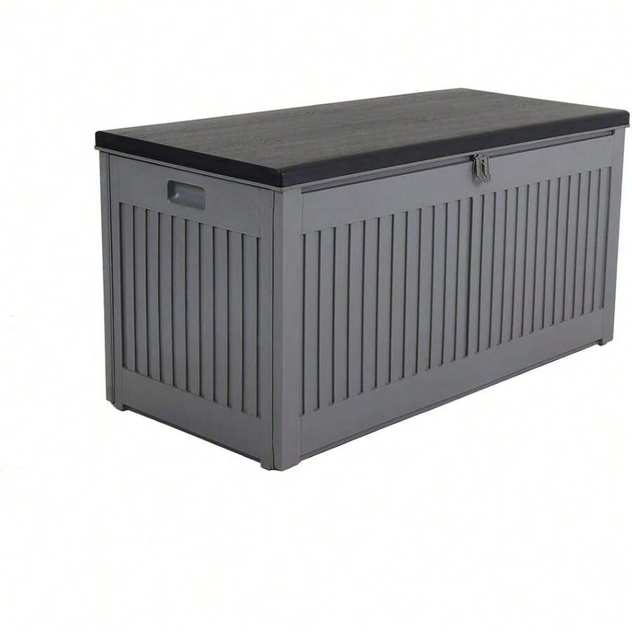 2025's Hottt-Charl Bentley, 390L, Outdoor, Garden, Plastic, Storage Box, Grey Body, Black Lid, Moulded Handl, Padlock Hasp, Sliding Lifts, PP Vacuum, Indoor, Outdoor, Steel, Storage Cht (143x57x53cm)-270L - Bildfarbe - View 1