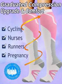 Copper Wellow Compression Socks Women 15-15 Mmhg Knee High Pregnant Nurses Pregnancy Maternity Medical Cute Sports Gold Fit Cycling Adult Support Hose Circulation Long Woman
