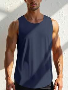 3pcs Men Solid Color Sleeveless Gym Tank Top Muscle Fit Workout Fitness Vest - Multicolor - View 5