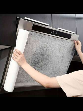 Pack Of 12 White Domestic Cooker Hood Filters And Absorbers, Oven Hoods, Kitchen Grease Stickers (45 X 43 Cm/Piece) In White, Also Available In 500 Cm/Roll Extensions And 1000 Cm/Roll Extra-Long Versions For All Sizes Of Cooker Hoods.