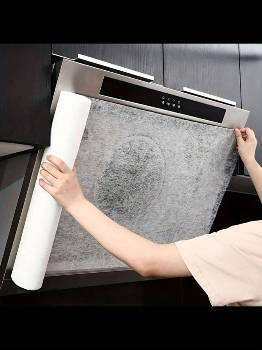 12 piezas/paquete Filtros y absorbentes blancos para campana de cocina del hogar, filtros de extractor de horno, pegatinas de grasa de cocina (45 x 43 cm/pieza), blanco, también disponible en versión de extensión de 500 cm/rollo y versión extra larga de 1000 cm/rollo, adecuado para varios tamaños de campanas de cocina - Multicolor - Ver 1