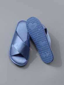 Elegante & bequeme Satin-Criss-Cross Pantoffeln zum Schlüpfen für Frauen, für Innen- und Außenbereich geeignet