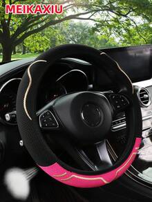 1 pieza Cubierta de volante de coche con diseño de oreja MEIKAXIU, de malla transpirable, se ajusta a volantes de 15 pulgadas, unisex, accesorios para coche - Unitalla - Ver 6