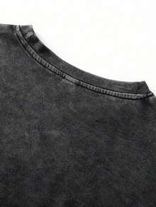 Camiseta de mujer de manga corta con cuello redondo en color negro, con patrones impresos representativos, casual y cómoda para el verano, un imprescindible para el uso diario, camiseta estampada de mujer con gráficos