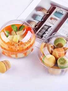 10 piezas/20 piezas/30 piezas Cajas para tartas con forma de cabeza de oso, duraderas y fáciles de almacenar para guardar caramelos, sándwiches y frutas; ideal para el hogar, restaurante, picnic y fiesta