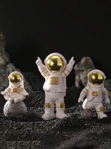 Astronaut Model Figurine Set, Home Decor Craft Desk Ornament, Spacecraft Spaceman Toy, Birthday Gift