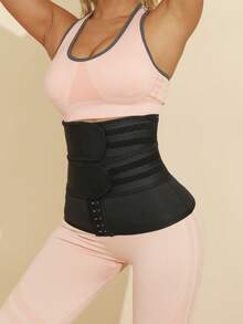 Adjustable Sweat-Enhancing Waist Trainer Belt, Tummy Control And Butt Lifting Gym Accessories For Belly Slimming Girdles, Lumbar Girdles For Belly Slimming Corset - Black - View 7