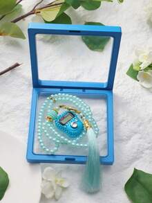 1pc Set Saudi Arabian Counter, 99 Beads Prayer Beads, Multi-Color Options, Rhinestone Digital Counter In Square Gift Box - Multicolor - View 19