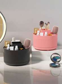 1 pezzo Supporto rotante da scrivania per pennelli cosmetici, per conservare ombretti, rossetti e pennelli, facile accesso a piccoli strumenti, matite per sopracciglia, rasoi, articoli di cartoleria per ufficio, ecc. È un supporto rotante multifunzionale per uso domestico e organizzazione di cosmetici, ottimo come accessorio o regalo divertente. Per vacanze al mare, collezione bagno, collezione camera da letto, grande capacità
