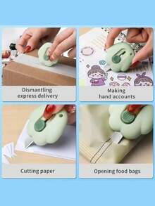 cuchillo práctico telescópico de 3 piezas, cuchillo artístico muy adecuado para apertura Manual de letras y corte de papel tapiz de caja pequeña - Conejo de 3 piezas - Ver 6