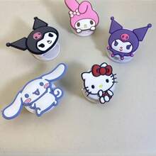 Sanrio Sanrio Characters - Hello Kitty, Pompompurin, Kuromi, My Melody Cartoon Pattern Foldable Smartphone Stand And Holder Grip Accessories, Portable And Decorative For Mobile Devices Compatible With IPhone, Android Phone, Gift For Birthday, Family, Friends Push-Pull Phone Grip, Phone Holder, Phone Accessories