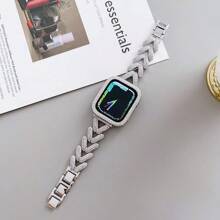 Nova pulseira de metal com strass de alta qualidade com orelha de trigo compatível com pulseiras de 38/40/41/42/44/45/46/49 mm Pulseira de relógio I Pulseira de relógio I Pulseira de relógio I Ultra/S10/9/8/7/6/5/4/3/2/1