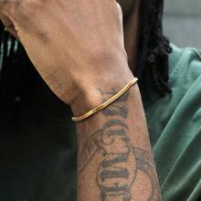 1pc Fashionable Stainless Steel Men's Bracelet, Minimalist Hip-Hop Style, Suitable For Parties And Stylish Jewelry Gifts