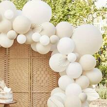 133pcs Wedding & Party Balloons Arch & Decor Kit - Cream & Champagne - Heart Shape Design, Suitable For Engagement, Valentine's Day, Mother's Day - Princess Theme, No Electricity Required
