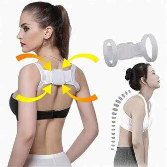 1pc Unisex Adjustable Back Support Brace - Posture Corrector For Upper Back & Shoulders, Breathable & Comfortable Clavicle Strap