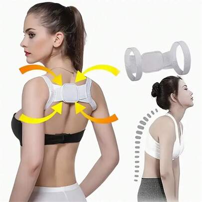 1pc Unisex Adjustable Back Support Brace - Posture Corrector For Upper Back & Shoulders, Breathable & Comfortable Clavicle Strap