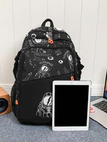 New Fashionable Cartoon Astronaut Backpack, Versatile & Functional Travel Bag, Bookbag For Men - View 7