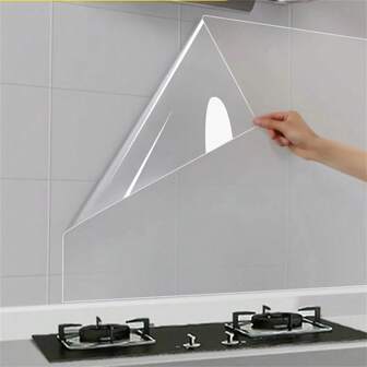 1 Rollo de película de protección plástica con estática adhesiva - Impermeable, resistente al aceite, removible, adecuada para cocina, azulejos, hogar, dormitorios - No se necesita pegamento, fácil de limpiar, sin electricidad requerida - 118 pulgadas