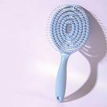 1pc Simple Candy Color Hollow Comb, Creative Lollipop Shaped Hair Brush For Volumizing Top Hair - Multicolor - View 7
