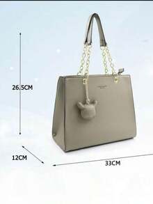 Bolsa de corrente feminina de grande capacidade, bolsa de ombro versátil, bolsa transversal da moda - Damasco - Visão 2