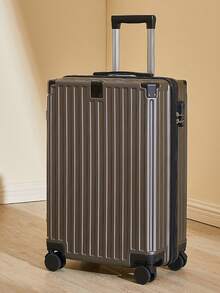 Heavy Duty Reinforced Suitcase, Trolley Luggage, Travel Luggage With Large Capacity & Password Lock, Suitable For Aviation Bag For School School Accessories School Stuff - Black - View 1