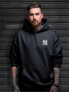 Kit 2 NY Cold Weather Blouse New York Men's Sweatshirt Hooded Sweatshirt With Pocket Kangaroo Warm Jacket - 玫紅色 - 查看 3