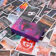 78 Mystic Red Rose Oracle Cards, 130g, English Version - Purple - View 1