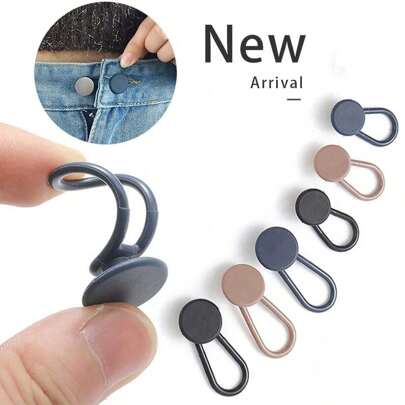 6pcs/4pcs/2pcs Pants Extender Button Extender Flexible Waist Extenders For Pants Jeans Free Sewing Adjustable Retractable Waist Extenders Button Waistband Expander