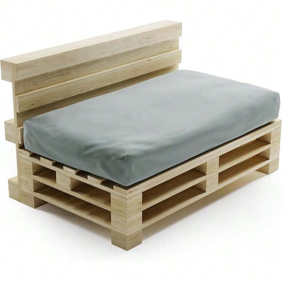 2025's Hottt-Pallet Cushions Outdoor - Waterproof & UV Ristant Fabric - Comfortable Foam Padded Garden Furniture Cushions (1 Seat 120x80 Cm + 1 Back 120x40 Cm, Dark Grey)-Seat Cushion 120x80 Cm Light Grey