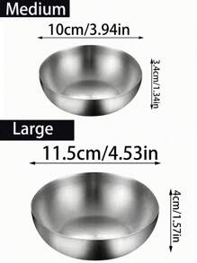1 pieza/2 piezas/6 piezas Tazones pequeños de acero inoxidable plateado para alimentos, patatas fritas, pollo frito, fruta, postre, ensalada, aperitivos occidentales, dátiles, útiles escolares