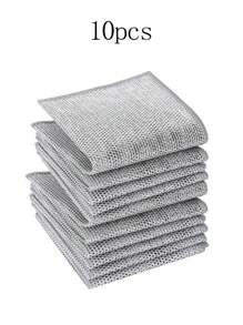 30pcs Multipurpose Steel Wool Cleaning Pads, Scratch-Resistant Scouring Pads For Cookware, Double-Layer Steel Wool Cleaning Cloth For Tableware, Time-Saving Kitchen Wet Wipes Cleaning Mat