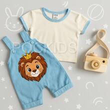 Jardineira de bebê menino + camisa leão Roupinha de bebê menino