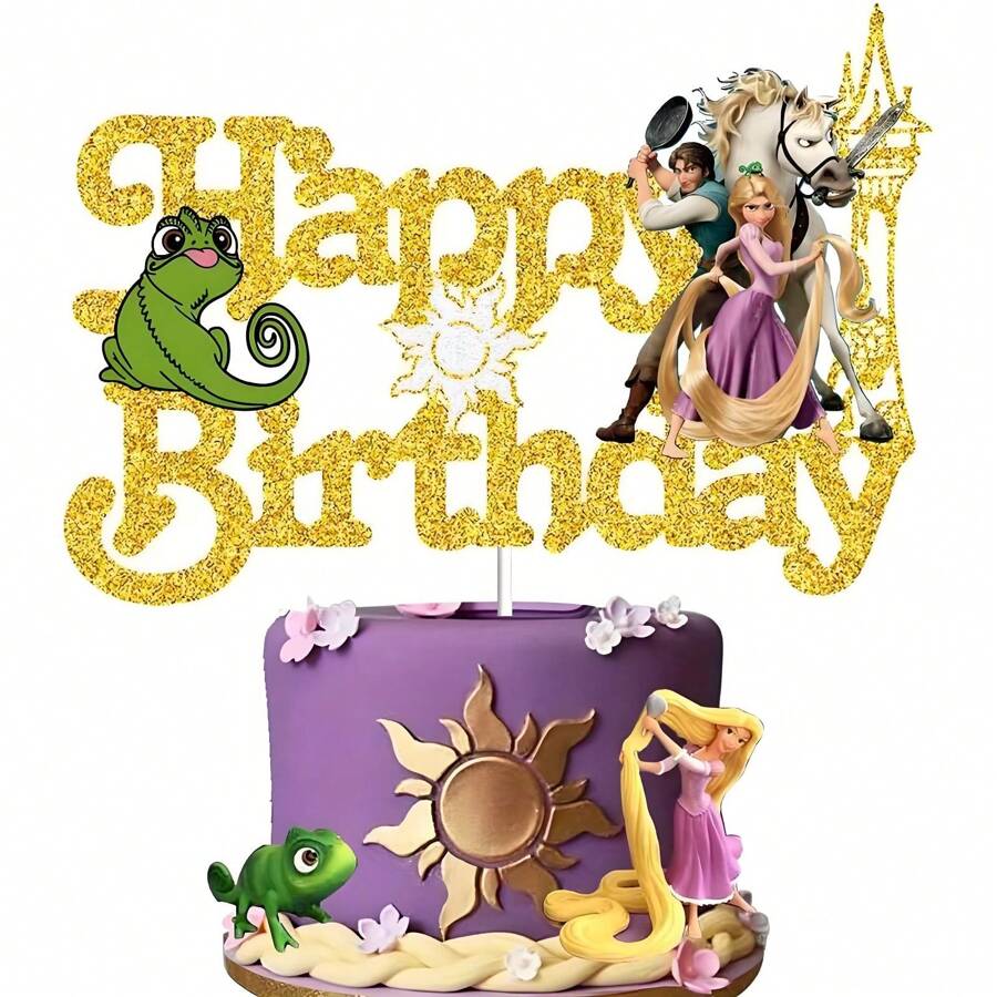 Disney [Disney] Decoraciones para tarta de cumpleaños de Frozen, Blancanieves, Palillos Feliz Cumpleaños, Decoraciones para tarta de princesa, Adecuado para tartas de cumpleaños, tartas de aniversario y tartas festivas