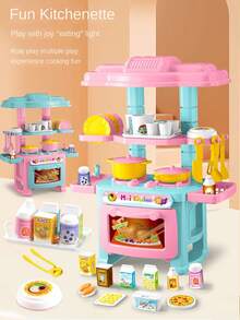 Kids Kitchen Playset, Children Role Play Cooking Toy Set, Simulated Mini Kitchen Utensils Toy, Parent-Child Interactive Toy, For Boys And Girls, Birthday Gift (Accessories Color Is Randomly Shipped, The Product Needs To Be Manually Operated To Achieve The Same Effect As The Detailed Page, The Product Pattern Is Random, Manual Measurement May Have Deviations, And The Scratches On The Product Are Caused During Logistics, Which Does Not Affect Its Use) - Many - View 1