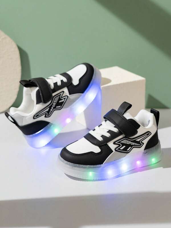 1 Pair Unisex Casual Sneakers With Lights, Lightweight Stylish Slip-Resistant, Suitable For Spring, Summer, Autumn, Winter