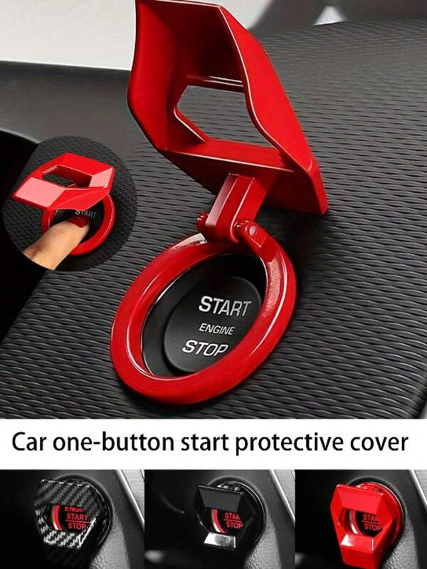 1pc Car Ignition Switch Protective Cover, Creative Decorative Sticker For Automotive Interior Accessories
