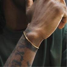 1pc Fashionable Stainless Steel Men's Bracelet, Minimalist Hip-Hop Style, Suitable For Parties And Stylish Jewelry Gifts