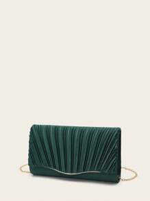 Pink Satin Pleated Clutch Bag, Simple And Practical Multi-Functional
