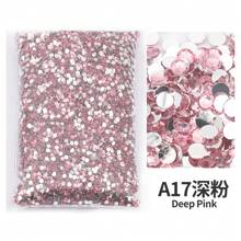 2mm, 3mm, 4mm, 5mm, 6mm Bulk Pack Non-Hotfix Resin Flat Bottom Rhinestones Crystal Nail Studs DIY