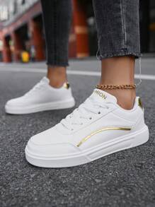 Men's Fashion Casual Shoes, Outdoor Sports Shoes For Teenagers, Lightweight & Comfortable Soft-Sole Campus Sneakers, Skateboard Shoes With Random Print, Casual/Preppy/Business Commuting Glitter Shoes, Campus Leisure Shoes, Sports Running Shoes Suitable For Weddings, Parties, Office, Home, Gym, Outdoor, All Seasons
