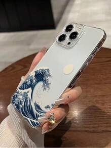 Capa de Telefone de Verão IphoneOcean 1 Peça, Capa Protetora de Telefone Transparente Artística Impressa com Onda de Kanagawa, Proteção Resistente a Choques, Compatível com Iphone 16/11/16pro/16plus/16promax/16e/15Promax/13/14/12/XS/XR/7G/8P, Galaxy S25/S25PLUS/S25 Ultra/A16/A36/A26/A56/A50/A12/A32/A52
