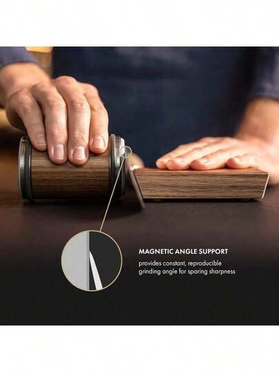 Juego de afilador de cuchillos con diamante y ángulo magnético - Afilador manual de borde recto con rodillo, diseñado con diamante industrial, suministros de cocina sin electricidad