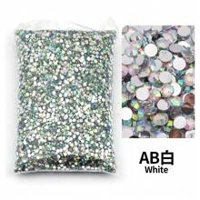 2mm, 3mm, 4mm, 5mm, 6mm Bulk Pack Non-Hotfix Resin Flat Bottom Rhinestones Crystal Nail Studs DIY
