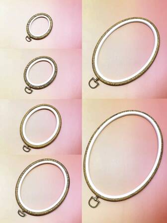 优雅椭圆形绣花箍，深棕色仿复古画框，适用于艺术缝纫、工艺品、绗缝、家居装饰悬挂