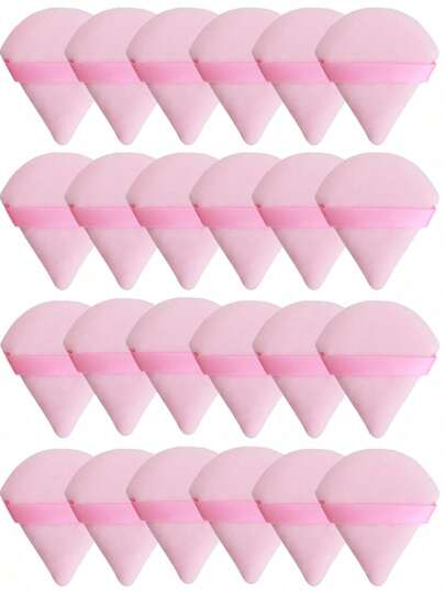 24pcs Triangular Velvet Makeup Powder Puff, Facial Powder Puff, Reusable Makeup Powder Puff, Facial And Eye Makeup Powder Puff, Soft Makeup Foundation Make-Up Powder Puff, Makeup Foundation Make-Up Facial Powder Dry Makeup Tools,Makeup,Cheap,Room Decor,Vanity,Travel,Bedroom,Makeup Accessories,Puff,Makeup Blender,Powder Puff,Makeup Sponge