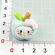 Sanrio (Authorized) 1pc Sanrio Cartoon Apple KT Cat Resin Accessories Cream Glue DIY Hair Clip Headband Phone Case Shoe Buckle Pendant Material, Suitable For Various Holiday Gifts And Party Gifts